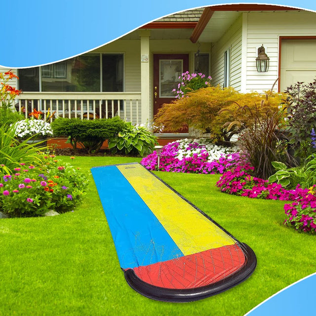 Gaia Lawn Water Slides Inflatable Crash Pad, Summer Backyard Quality PVC Smooth Slick