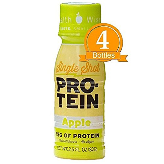 High Protein Shot- Apple Low Calorie, Fat Free, Sugar Free (4-Pack Bottles)