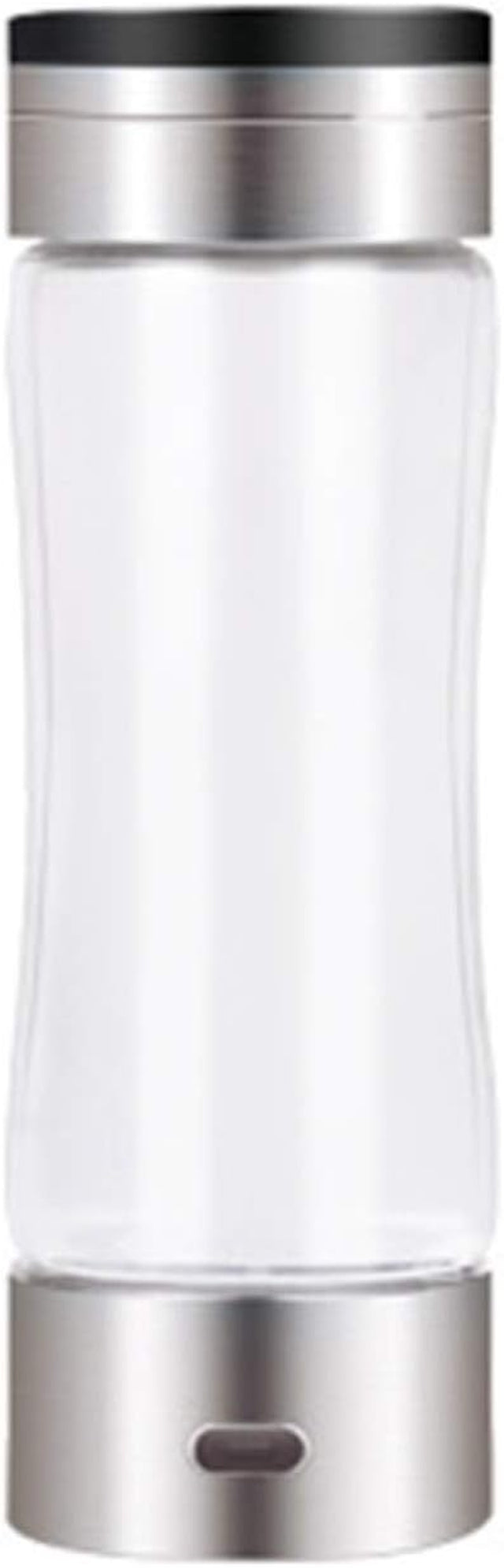 Portable 3 Minute Hydrogen-Rich Water Bottle Rechargeable High Concentration Hydrogen Generator Glass Bottle Anti-Aging Anti-Oxidation Alkaline Water Generator, 350Ml