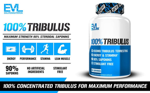 Extra Strength Tribulus Terrestris Extract 60Ct - Natural Muscle Builder Supplement & Testosterone Booster for Men