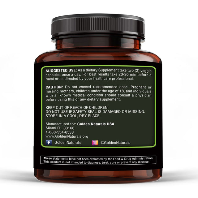 Golden Naturals Liver Detox Formula with TUDCA and NAC for Intestinal Support and Healthy Bile Production