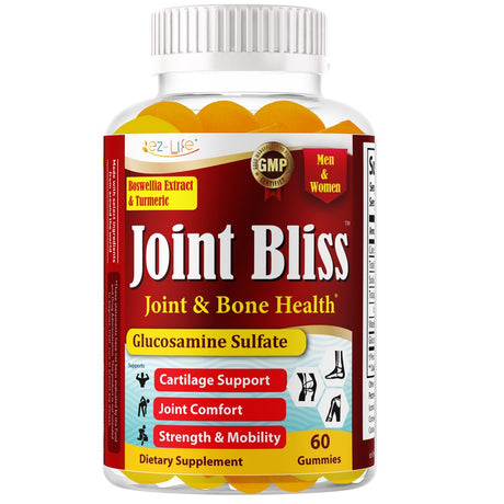 Joint Support Glucosamine Gummies plus Vitamin E, Joint Support Supplement for Occasional Discomfort Relief for Back, Knees & Hands - Joint Health & Flexibility Supplement - 60 Gummies