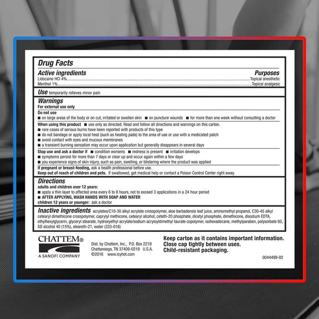 Icy Hot Maximum Strength Muscle & Joint Pain Relief Numbing Cream with Lidocaine and Menthol, 2.7Oz