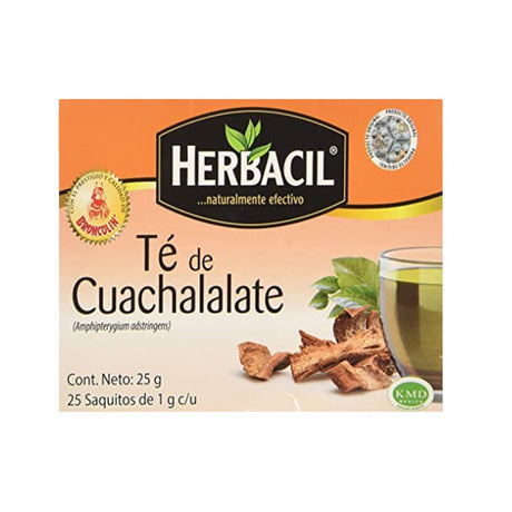 Herbacil Cuachalalate Tea. Gastrointestinal, Kidney and Liver Ailments Relief. Pure and Natural. 25 Bags. 0.88 Oz. Pack of 3