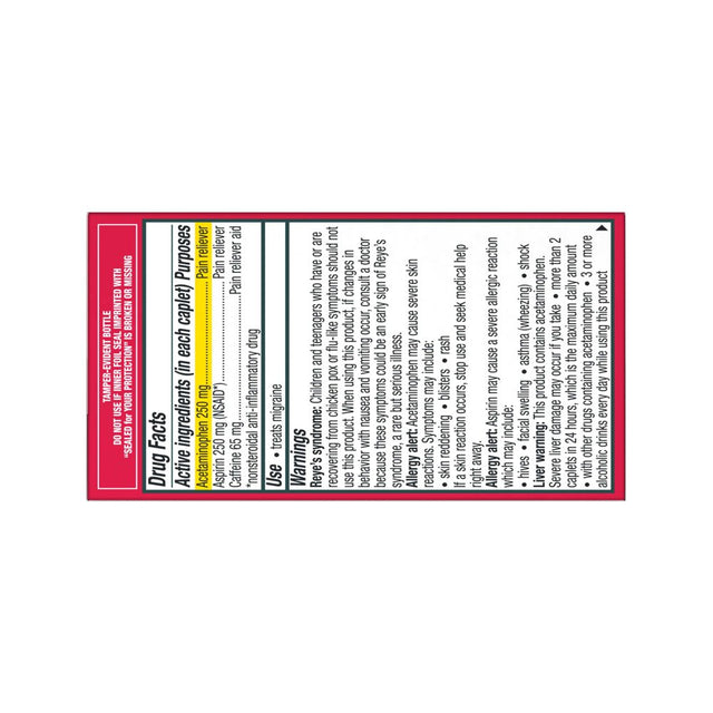 Excedrin Migraine for Migraine Relief, Caplets, 24 Count