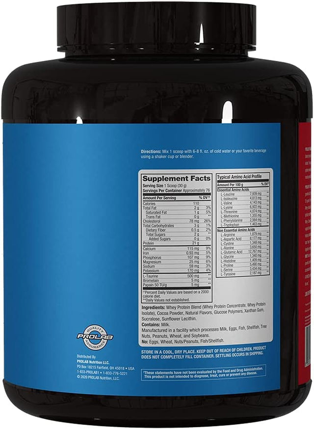 Prolab Advanced Essential Whey-Blend of Premium Whey Concentrate and Ultra Pure Whey Isolate Protein - Bcaas & Natural Enzymes (Chocolate Mousse, 5 LB)