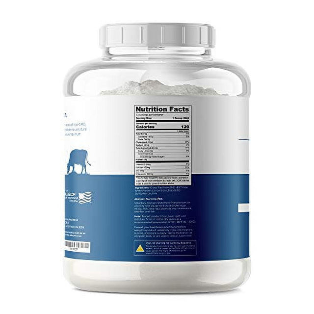 Grass Fed Whey Protein Powder - 24G Protein - 5 Lb (72 Servings)