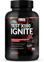 FORCE FACTOR Test X180 Ignite V2 Testosterone Booster & Supplement with Nitrates to Burn Fat, Build Muscle, Boost Energy and Enhance Vitality, Black, 120 Count