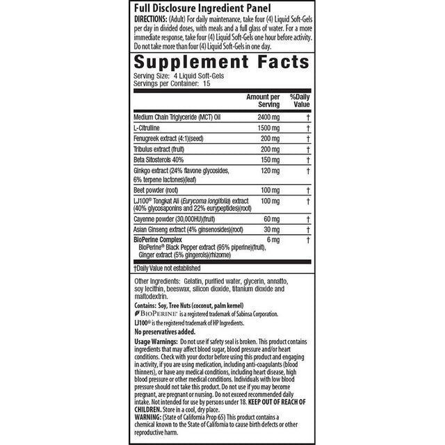 Irwin Naturals Testosterone up RED Enhance Performance 60 Softgels with Pill Case