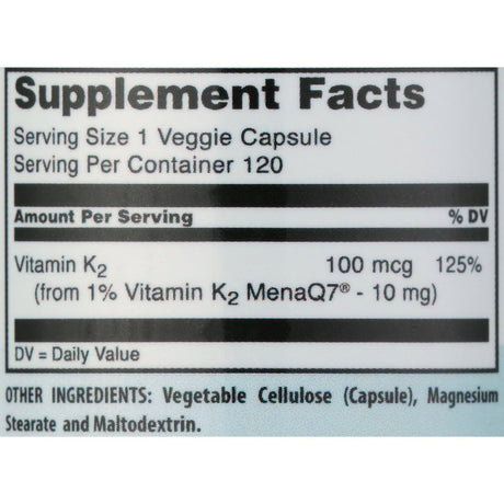 Amazing Formulas Vitamin K2 Menaq7 100 Mg 120 Vcaps