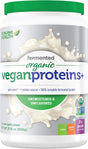 Genuine Health Fermented Organic Vegan Proteins+, Unflavored Protein Powder, 20G Protein, 21.16 Ounce Tub, 20 Servings