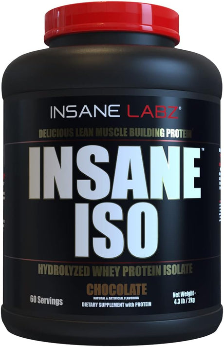 Insane Labz Insane ISO Whey Protein Powder Featuring 25G of Hydrolyzed Whey Isolate, 60 Servings, Chocolate