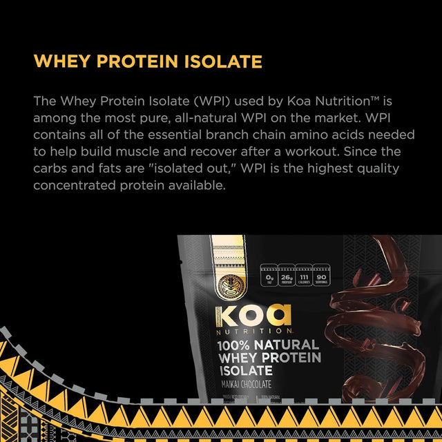 KOA WARRIOR Whey Protein Isolate | Performance Driven, Pure Protein Isolate with Bcaas and No Artificial Flavors or Sweeteners - Chocolate - 6Lb Bag