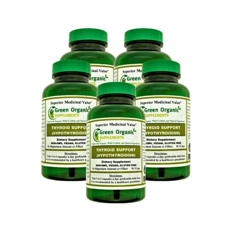 Green Organic Supplements Thyroid & Hypothyroidism (Pack of 5)