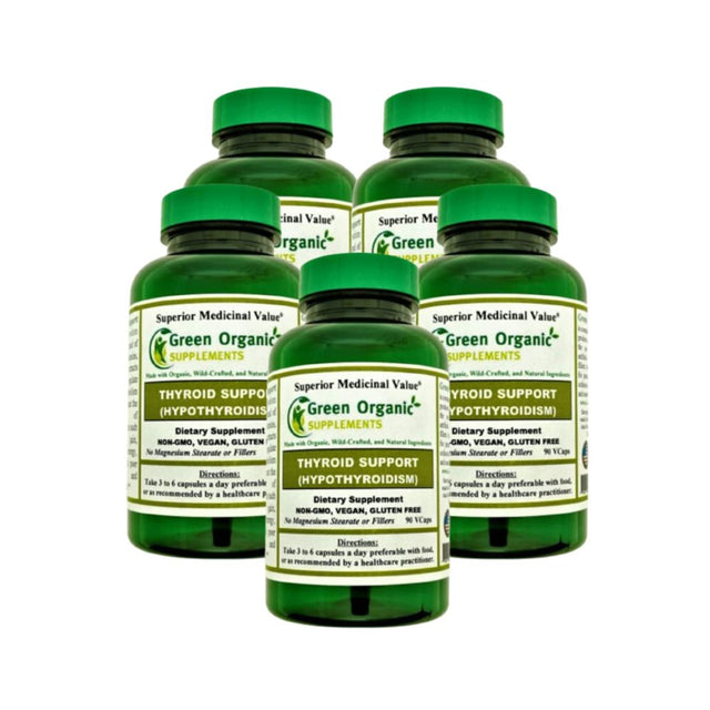 Green Organic Supplements Thyroid & Hypothyroidism (Pack of 5)
