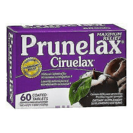 Prunelax Ciruelax Laxative Dietary Supplement Coated Tablets, 60 Ct, 4-Pack