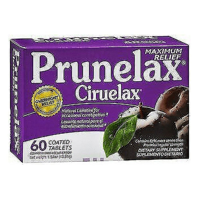 Prunelax Ciruelax Laxative Dietary Supplement Coated Tablets, 60 Ct, 4-Pack