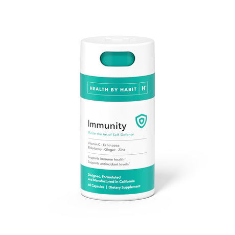 Health by Habit Immunity Supplement, Echinacea, Elderberry, Zinc, 60 Capsules