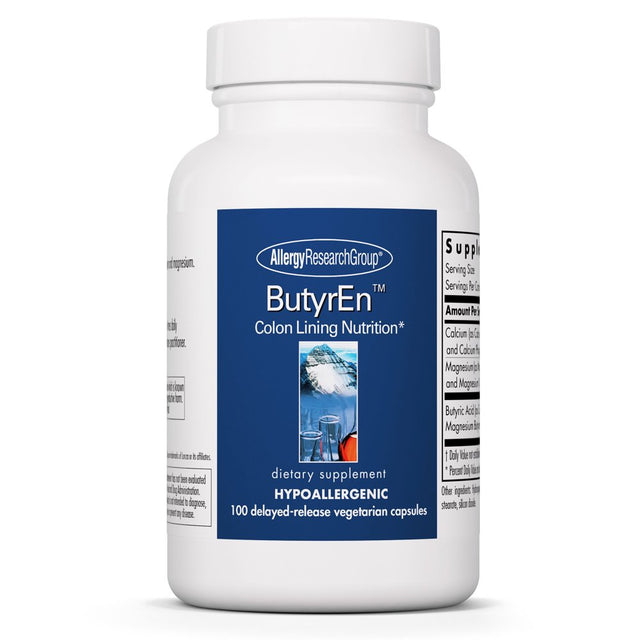 Allergy Research Group - Butyren - Butyric Acid - Colon Lining Nutrition - 100 Delayed Release Capsules