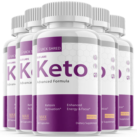 (5 Pack) Quick Shred Keto Pills Keto Quick Shred Capsules Powder Tablets Supplement Advanced Ketogenic Blend, Go Ketones, Ketosis Booster - 300 Capsules