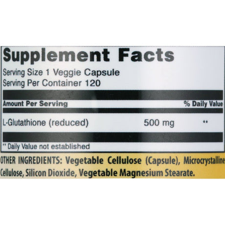 Amazing Formulas L-Glutathione, 500 Mg Veggie Capsules (120 Count)