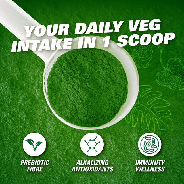 Ehplabs Oxygreens Super Greens Powder - Spirulina & Chlorella Superfood, Green Juice Powder & Greens Supplements with Prebiotic Fibre, Antioxidants & Immunity Support, 30 Serves (Pineapple)