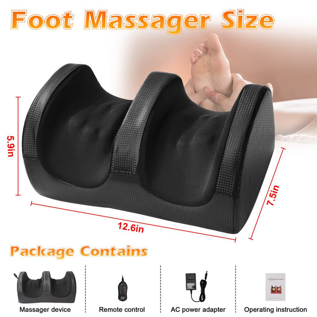 KEKOY Shiatsu Foot Massager with Heat, Chronic Nerve Pain Therapy Spa Gift Kneading & Rolling Massage for Leg Calf Ankle, Hand Remote Control Massager Machine for Circulation and Pain Relief