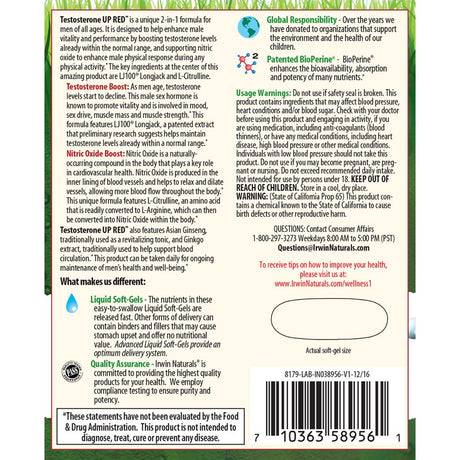 Irwin Naturals Testosterone up RED (120 Count)