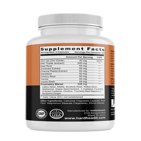 HARD HEADD Liver Support Supplement – Body Detox and Cleansing – Natural Vitamin a Source – Boost Metabolism