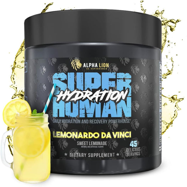 Alpha Lion Superhuman Hydration Supplement, Electrolyte Powder Mix, 10X Electrolyte, Sugar Free, Keto Friendly, Helps with Rapid Hydration & Recovery (45 Servings, Sweet Lemonade)