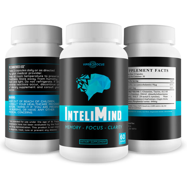 Intelimind - Memory - Focus - Clarity - Support Improved Brain Function - Help Improve Memory Storage - Aid Increased Energy and Mental Endurance - Proprietary Brain Formula Designed High Performance