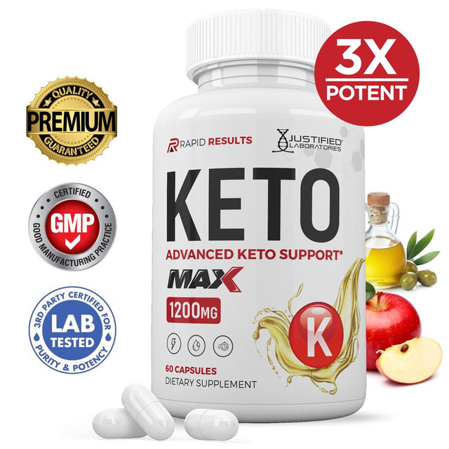 Justified Laboratories Rapid Results ACV MAX Pills 1675Mg Stronger than Gummies Advanced Keto Support 60 Capsules