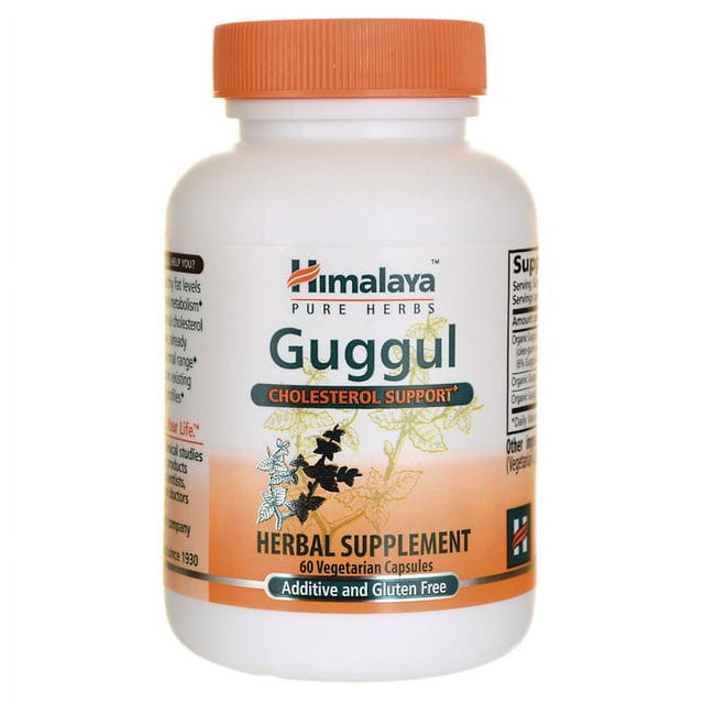 Himalaya Guggul, Cholesterol Supplement for Healthy LDL, HDL and Triglyceride Levels, 750 Mg, 60 Capsules