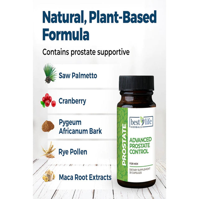 Advanced Prostate Control Supplement with Saw Palmetto for Men Experiencing Enlarged Prostate, Frequent Urination, Overactive Bladder-2 Bottles