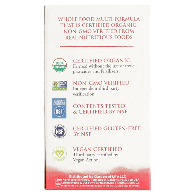 Garden of Life Mykind Organics Women’S 55+ Multivitamin | Once Daily | 30Ct