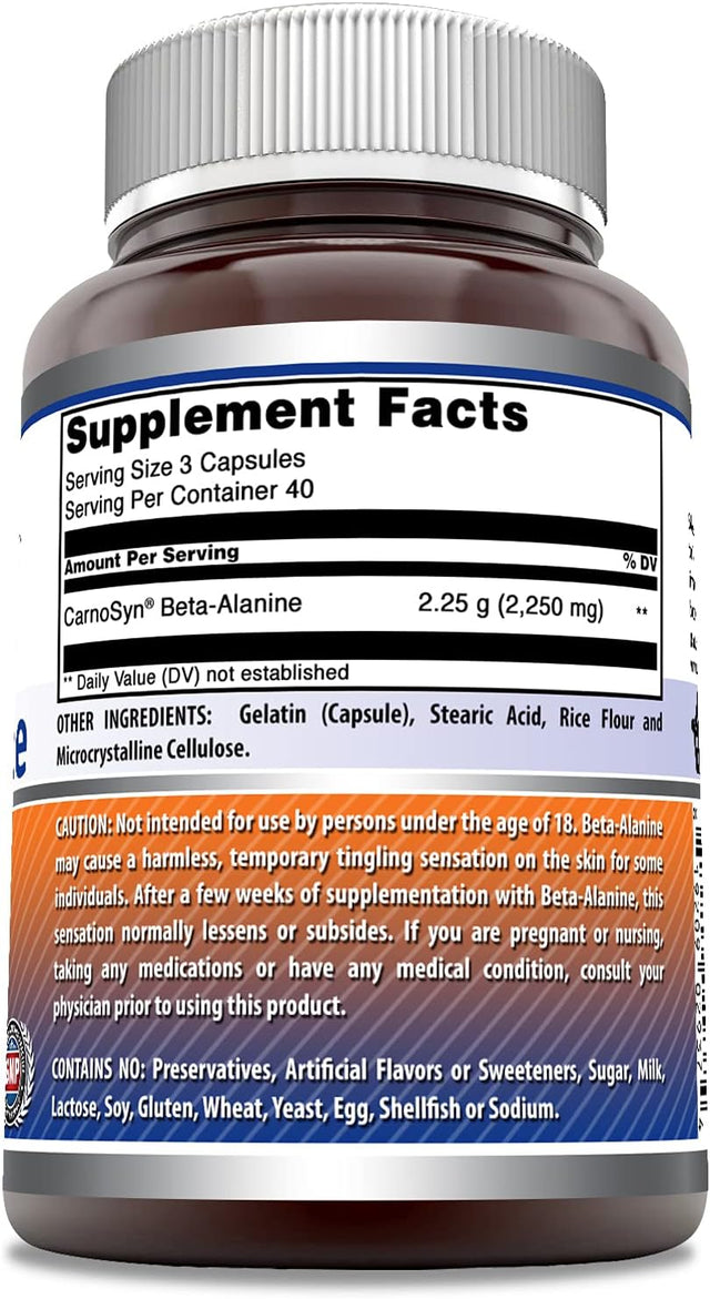 Amazing Formulas Beta Alanine 2.25 Grams per Serving,120 Capsules Supplement