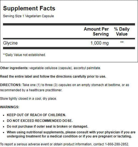 Life Extension - Glycine 1000 Mg 100 Vegetarian Capsules