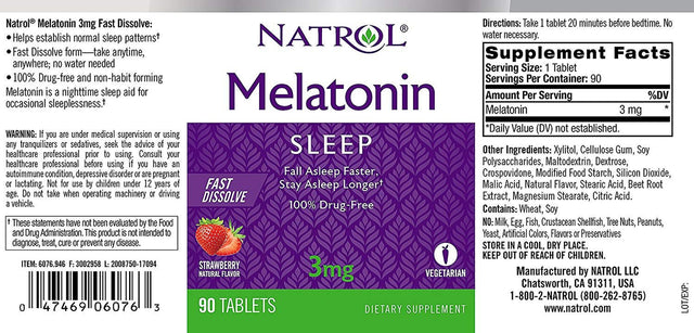 MELATONIN FAST DISSOLVE TB 3MG