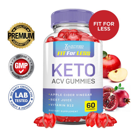Fit for Less Keto ACV Gummies 1000MG Dietary Supplement 60 Gummys