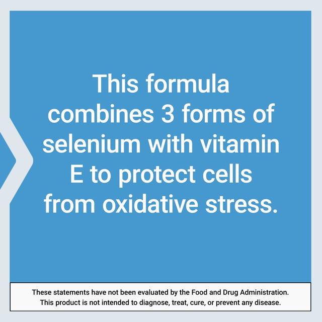 Life Extension Super Selenium Complex, 200 Mcg – 3 Forms of Selenium, Vitamin E – Cellular Health & Longevity Support – Gluten-Free, Non-Gmo, Vegetarian, 1 Daily – 100 Capsules
