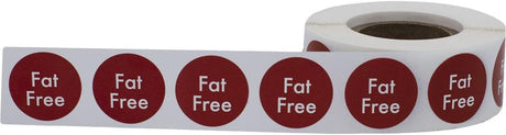 Fat Free Food Rotation Labels .75 Inch round Circle Dots 500 Adhesive Stickers