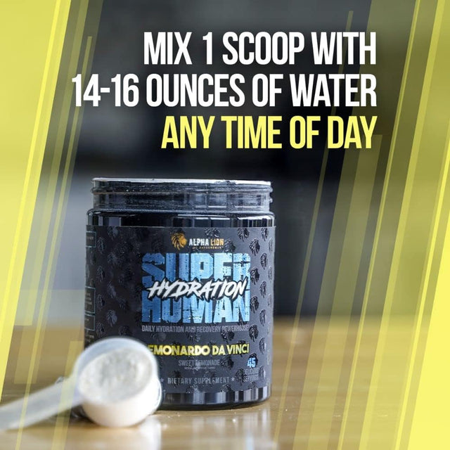 Alpha Lion Superhuman Hydration Supplement, Electrolyte Powder Mix, 10X Electrolyte, Sugar Free, Keto Friendly, Helps with Rapid Hydration & Recovery (45 Servings, Sweet Lemonade)
