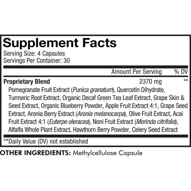 Codeage Polyphenols Broad Spectrum, Vegan Superfood, Organic Blueberry, Quercetin, Pomegranate, Açai, 120 Ct