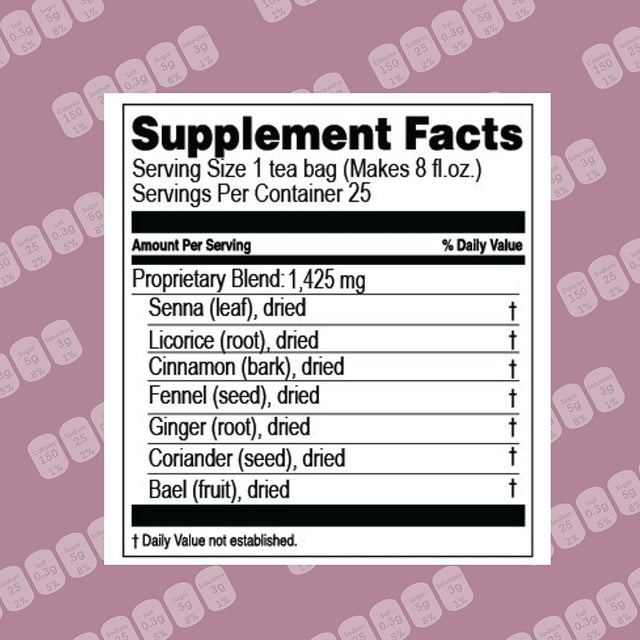 Hyleys Colon Cleanse Tea Goji Berry Flavor - 25 Tea Bags (1 Pack)