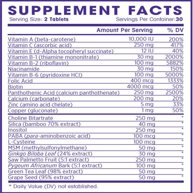 Great Hair Supplement - Natural Hair Growth Vitamins for Healthier Hair - Potent DHT Blocker to Reduce Thinning & Hair Loss - All Hair Type, Women & Men - Biotin, Saw Palmetto +22 More! - 60 Tablets