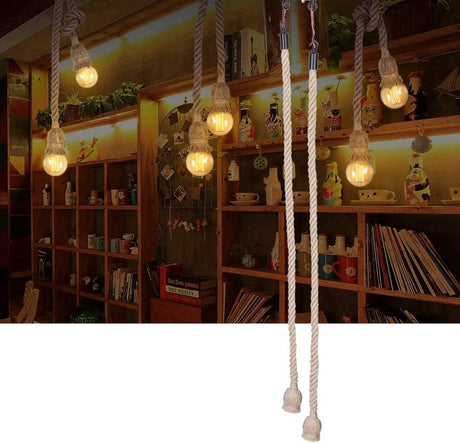 Hemp Rope Lamp, 85V-265V Pendant Lamp for Home Decoration, DIY Accessories, Industrial Opportunity for Homes