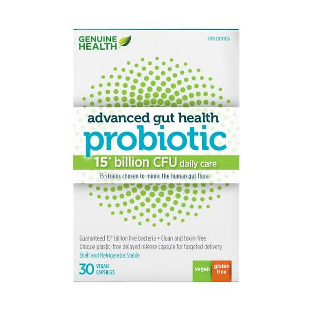 GENUINE HEALTH Gut Health Advanced 15B, 30 CT