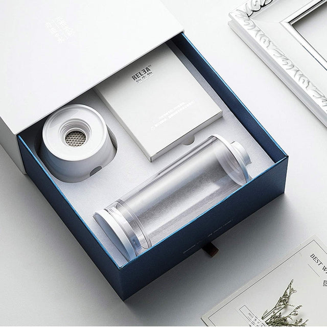 High Concentration Hydrogen-Rich Water Cup SPE Ion Membrane Alkaline Water Purifier Micro-Electrolysis Water Glass 350Ml