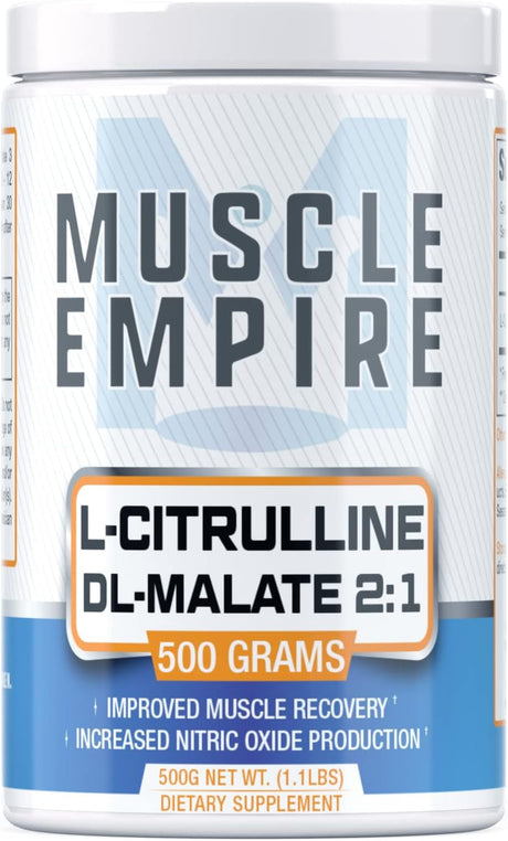 L-Citrulline Dl-Malate 2:1 Powder - Nitric Oxide Booster & Muscle Recovery Support - 500 Grams