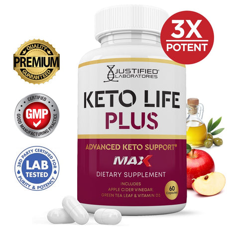 Keto Life plus Max Pills Keto ACV MAX Pills 1675Mg Dietary Supplement 60 Capsules